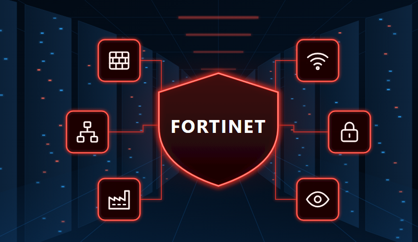 Ilustración de un escudo de seguridad conectado a firewall, red, Wi-Fi y entornos industriales
